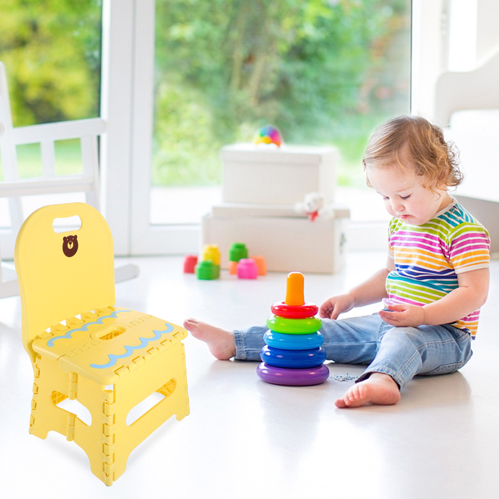 Outdoor Activities In Camping - Foldable Plastic Chair Sturdy Compact Design
