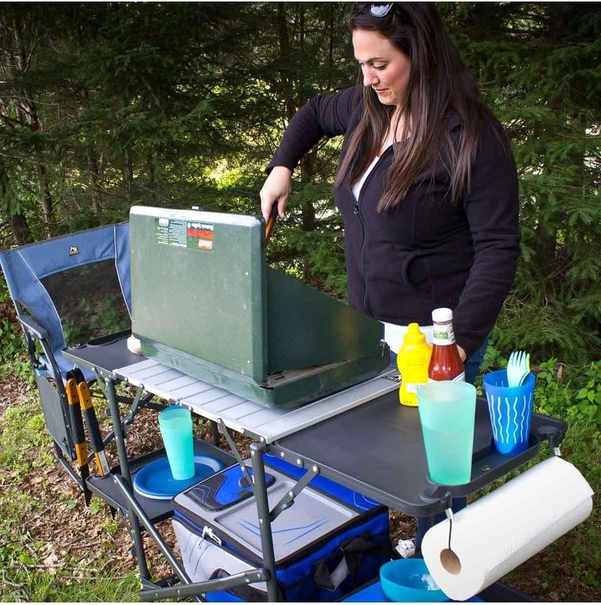 Slim Fold Portable Camping Kit - Outdoor Camping Cooking Table ulasan dan harga