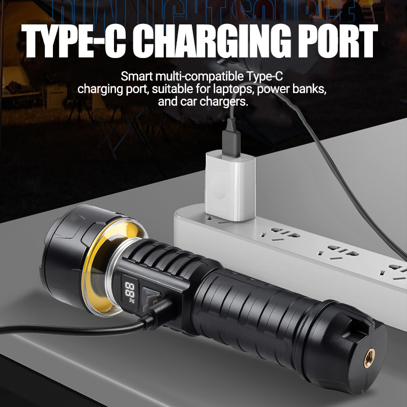 COB LED Flashlight Rechargeabl - Outdoor Camping Accessories ulasan dan harga