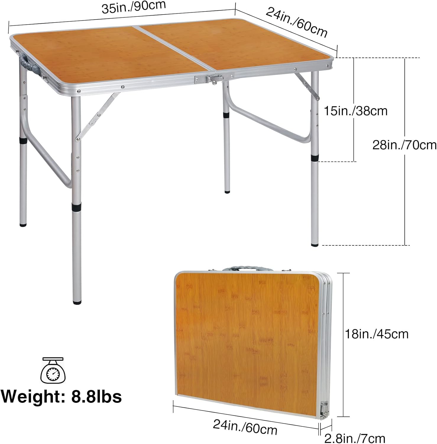Adjustable Height 35x24-Inch F - Outdoor Camping Cooking Table ulasan dan harga