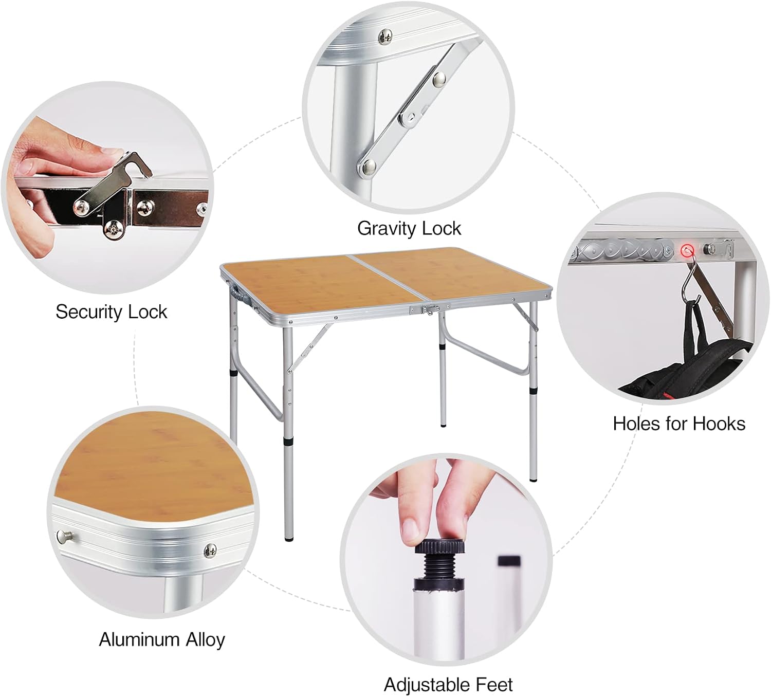 Adjustable Height 35x24-Inch F - Outdoor Camping Cooking Table ulasan dan harga