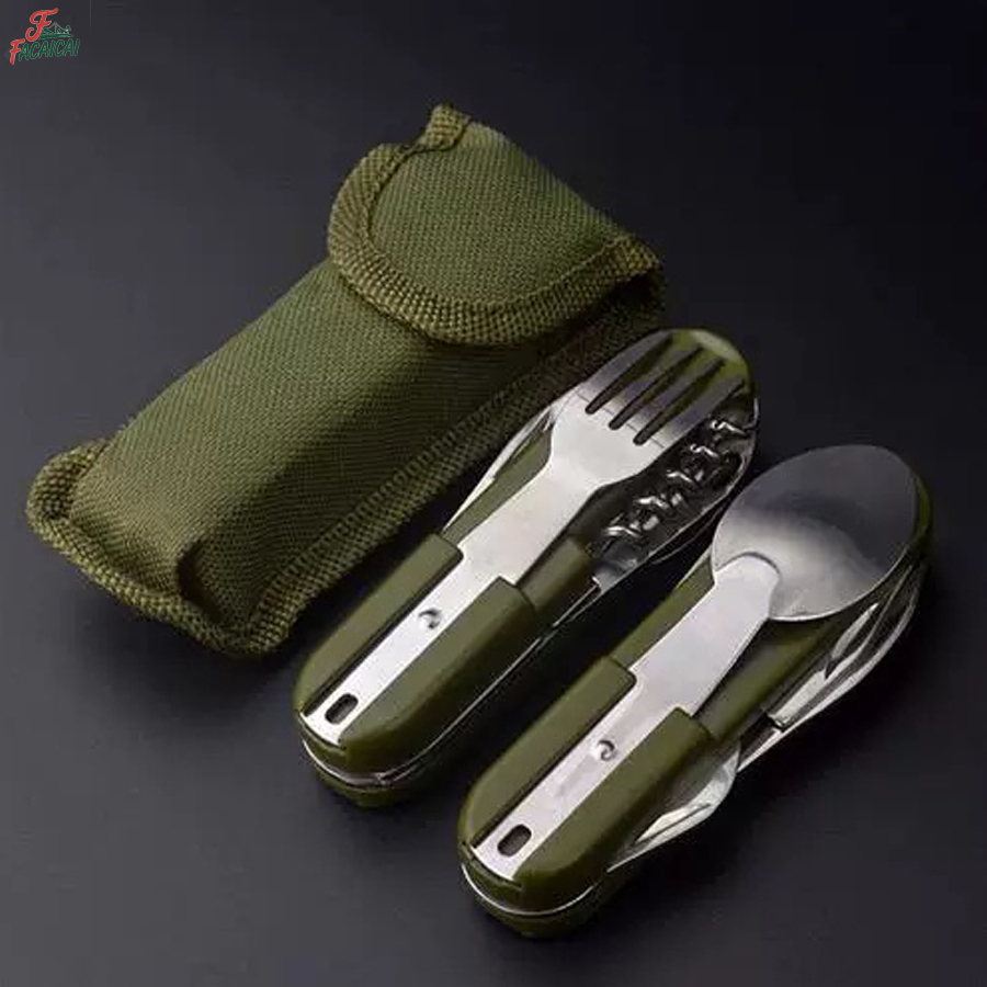 Camping Gear 5-in-1 Stainless  - Outdoor Camping Utensils ulasan dan harga
