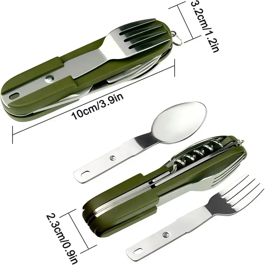 Camping Gear 5-in-1 Stainless  - Outdoor Camping Utensils ulasan dan harga