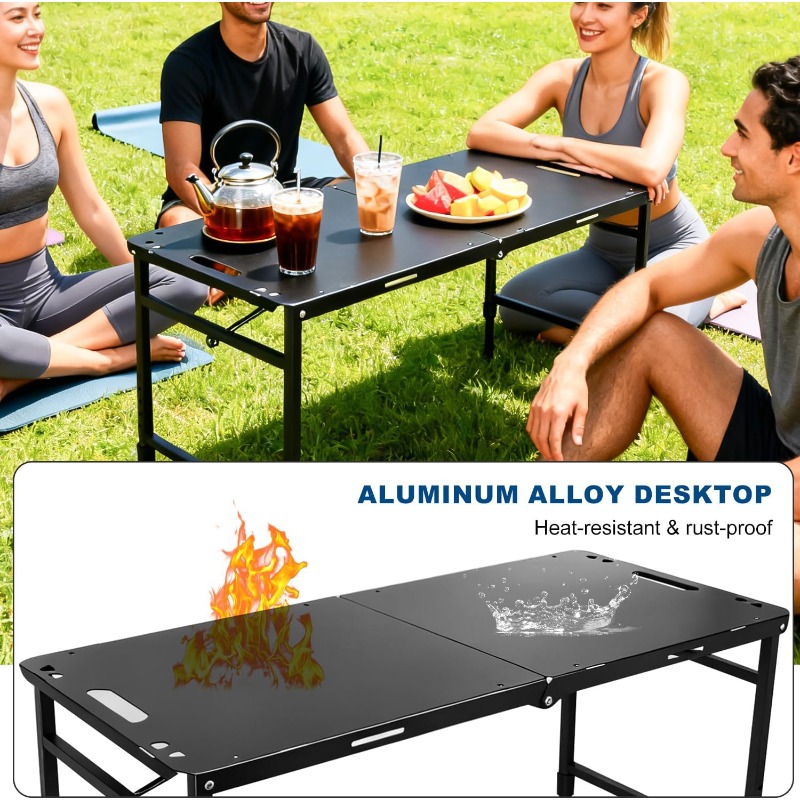 Camping Table Adjustable Foldi - Outdoor Camping Cooking Table ulasan dan harga