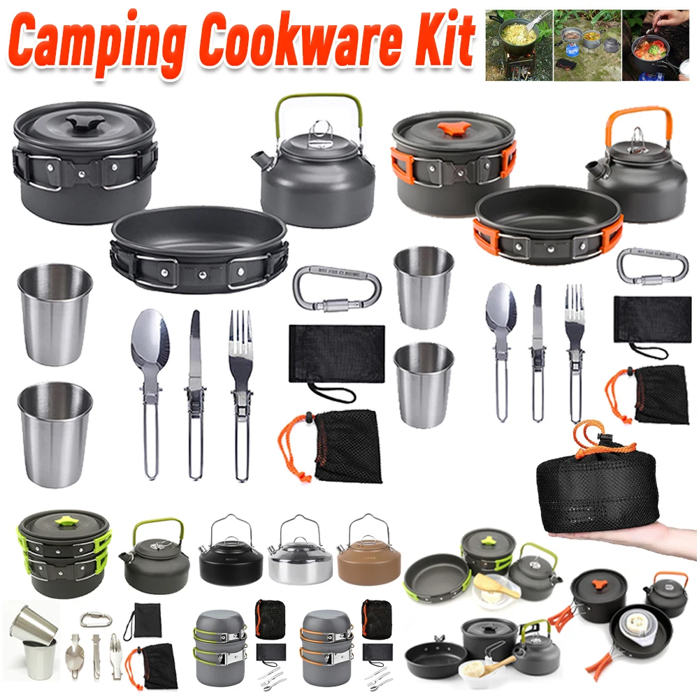 Camping Cookware Kit Kettle Po - Outdoor Camping Utensils ulasan dan harga