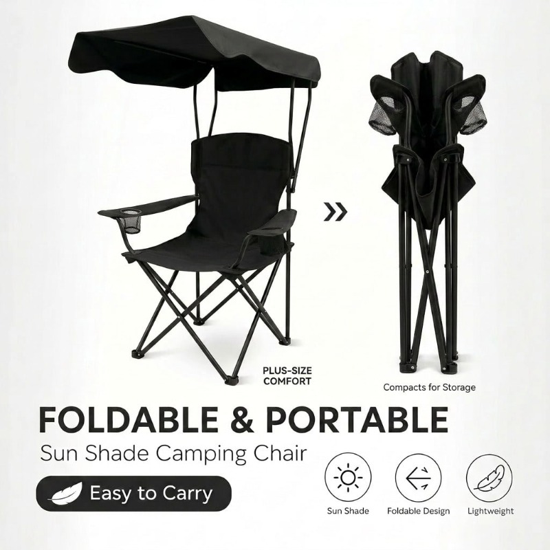 Outdoor Camping Chair With Awn - Outdoor Activities In Camping ulasan dan harga