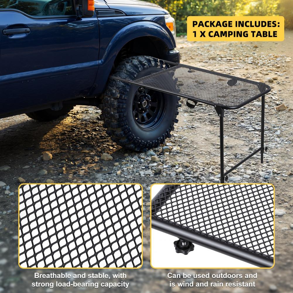 Tire Mount Camping Desk, Steel - Outdoor Camping Cooking Table ulasan dan harga